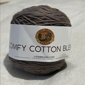 Lion Brand Comfy Cotton Blend Yarn Mochaccino Cafe 125 Single Skein Brown